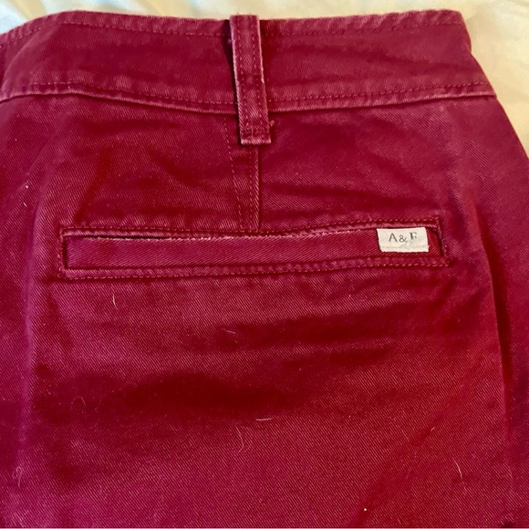 Abercrombie and Fitch Jean Shorts Men’s 36 Maroon Zipper New with Tags - Picture 5 of 16